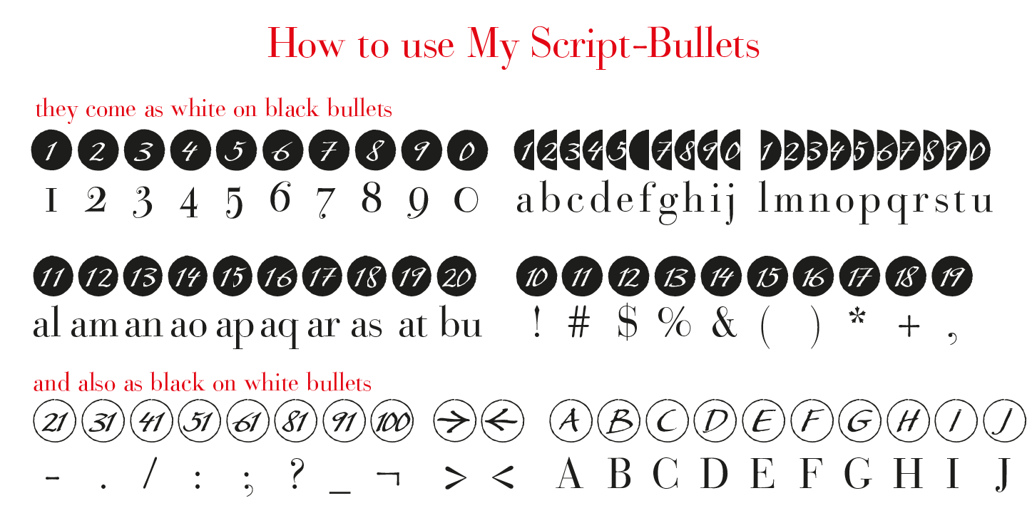 Beispiel einer Bullets-Schriftart #5